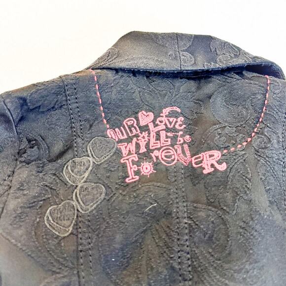 Desigual Black 2-Button Blazer Embroidered Detail Unique Stitch Size 8 / EUR38 - Picture 8 of 11